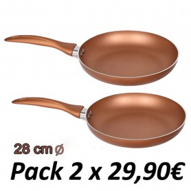 Pack 2 Sartenes Cobre Titanium Copper 28cm  - LA TIENDA EN CASA - TELETIENDA - TELETIENDA EN CASA