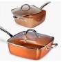 Sartén Copper Pan Cuadrada con Tapa  - LA TIENDA EN CASA - TELETIENDA - TELETIENDA EN CASA